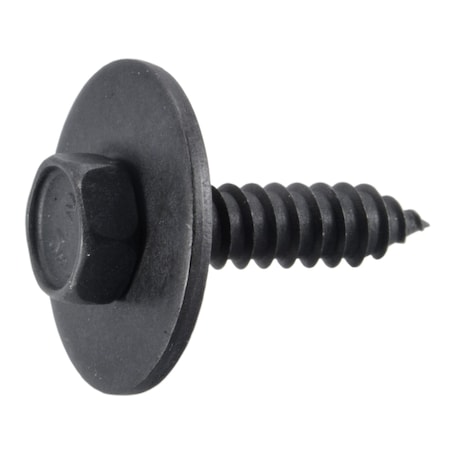 M6.3 X 25 Mm Hex Hex Machine Screw, Black Oxide Steel, 6 PK